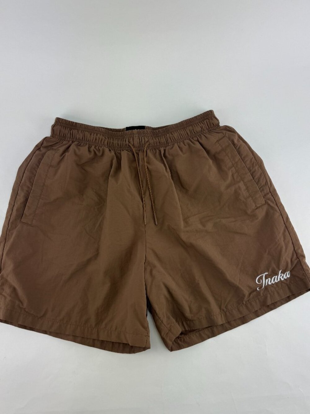 Inaka Power Mens Athletic Shorts Brown Nylon Drawstring Gym Running XL